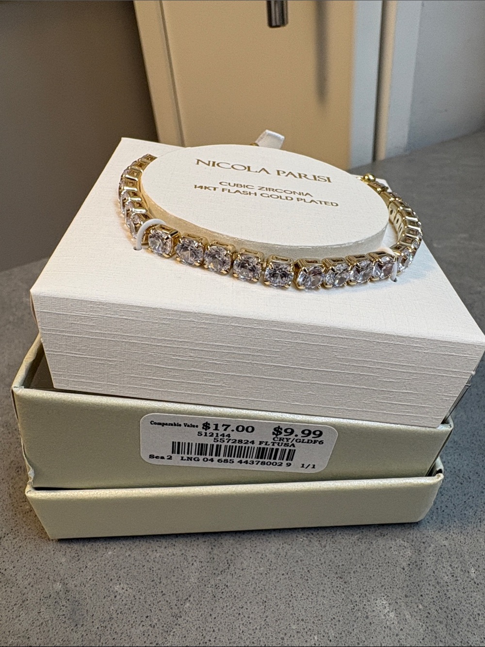 Rose Gold Tennis Bracelet with Clear Crystals